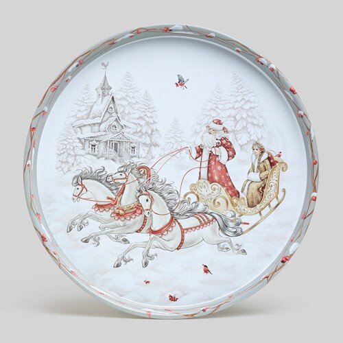 561368-РСВ (в уп.1шт.) - Поднос сервировочный agne [01110543] 561368-РСВ (в уп.1шт.) - Поднос сервировочный agness"Christmas collection "33х2,1см, 898-239 898-239, материал: сталь окрашенная, углеродистая, неэмалированная.