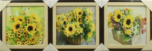 30*30 1 - Репродукция-триптих  картины &quot;Подсолнух&quot; [01086882] 30*30 1 - Репродукция-триптих  картины "Подсолнух"