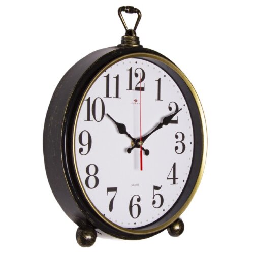 3426-001 (в кор.10шт.) - Часы настенно-настольные, [01103833] 3426-001 (в кор.10шт.) - Часы настенно-настольные, размер: 26х32см, корпус черный с золотом "Классика"  "Рубин", кварцевый механизм с плавным ходом, материал: пластик, стекло, металл.