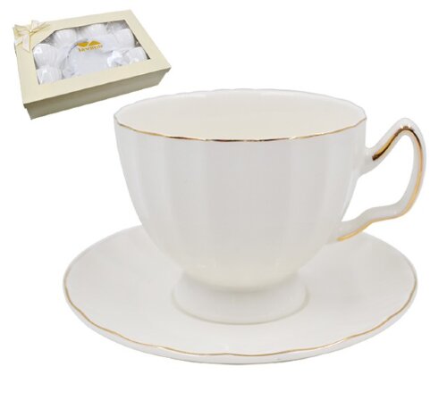 100399 (в уп.8шт.) - Чайный набор 12пр. в подар.уп [01108825] 100399 (в уп.8шт.) - Чайный набор 12пр. в подар.упак. Lavenir "Пломбир" (6 кружек 250мл, 6 блюдец 14см.), 14G04-GL 12G, материал: фарфор.