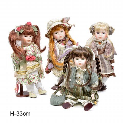 608608 (в уп.48шт.) - Кукла коллекционная /1212-1/ [01075468] 608608 (в уп.48шт.) - Кукла коллекционная /1212-1/, размер: H=33см., материал: керамика, полимер, металл.