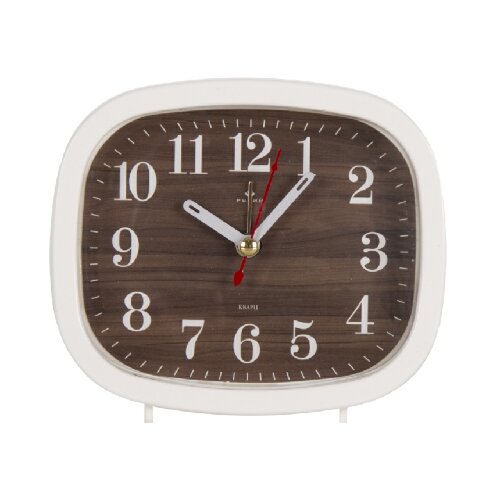В5-007 (в кор.40шт) - Будильник кварц, корпус белы [01093308] В5-007 (в кор.40шт) - Будильник кварц, корпус белый "Дерево" "Рубин", размер: 12,5х10,5х3,8см, материал: пластик, стекло,металл, кварцевый механизм с плавным ходом.