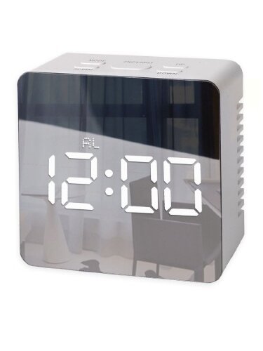 6613 бел - бел 6W  X (в кор.1шт.) - Будильник зерк [01094468] 6613 бел - бел 6W  X (в кор.1шт.) - Будильник зеркальный,с датой, температурой, функцией повтора, размеры: 105*105*45 мм, особенность:24-ая индикация,установка 3 отдельных будильников,двойное питание от USB-зарядного устройства или резервный аккумулятор от 3-х батареек ААА)