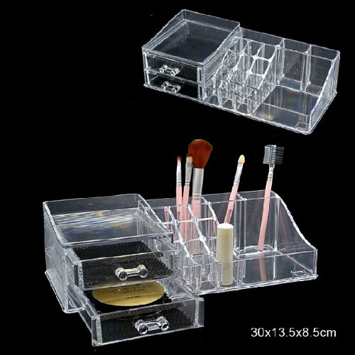 637250 (в уп.12шт.) - Органайзер для украшений и к [01093235] 637250 (в уп.12шт.) - Органайзер для украшений и косметики, размер: 30х13,5х8,5см. /2215/, прозрачный, материал: пластик.