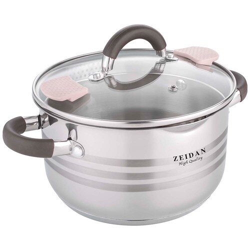 565609-РСВ (в уп.1шт.) - Кастрюля ZEIDAN Z-50291 с [01110704] 565609-РСВ (в уп.1шт.) - Кастрюля ZEIDAN Z-50291 со стеклянной крышкой 5л, подходит для всех видов плит, материал: нержавеющая сталь.