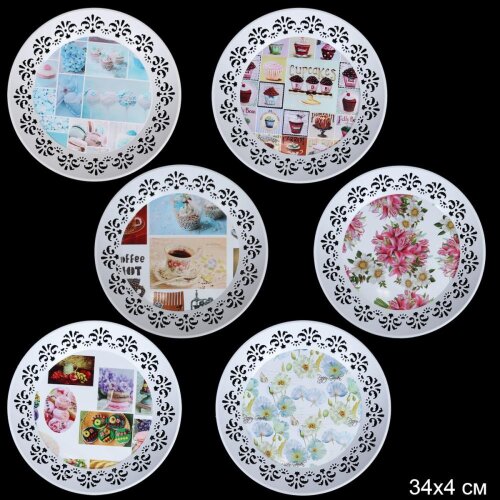 697104 (в уп.100шт.) - Поднос круглый 34х4см. / HX [01111561] 697104 (в уп.100шт.) - Поднос круглый 34х4см. / HX-32B /, материал: пластик.