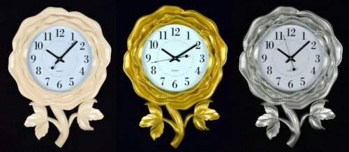 WS-7327 (в кор.10шт.) - Часы настенные, 3 цвета, р [01087390] WS-7327 (в кор.10шт.) - Часы настенные, 3 цвета, (золото,серебро, бежевый) размер: 58,5х42,5х5,1см, материал: пластик, стекло,кварцевый бесшумный механизм с плавным ходом.