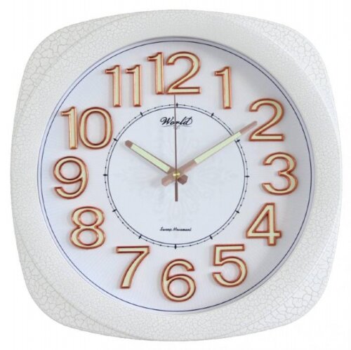2535-R WY (в уп.10шт.) - Часы настенные WORLD,cвет [01105147] 2535-R WY (в уп.10шт.) - Часы настенные WORLD,cветонакопительные накладные цифры- светятся в темноте, кварцевый механизм плавного хода, размер: 380*380*45 мм, материал: пластик, стекло.