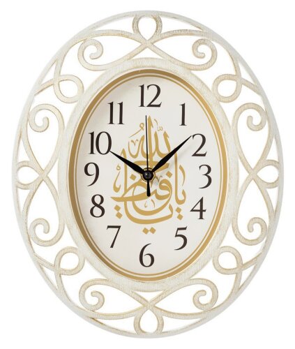 3126-016 (10) Часы настенные овал 31х26 см, корпус [01110958] 3126-016 (10) Часы настенные овал 31х26 см, корпус белый с золотом "Мусульманские"