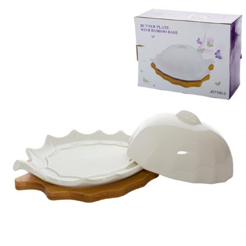 650800 (в уп.24шт.) - Масленка с крышкой на деревя [01043025] 650800 (в уп.24шт.) - Масленка с крышкой на деревянной подставке /JK-360/, материал: керамика.