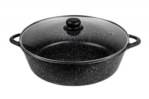 ж7130аг (в уп.6шт.) - Жаровня (30*9,5см) Гранит с [01107916] ж7130аг (в уп.6шт.) - Жаровня (30*9,5см) Гранит с крышкой "Горница" 4,5л.