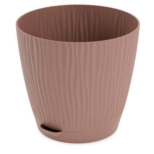 493417-РСВ (в уп.14шт.) - Горшок цветочный "Флис" [01105457] 493417-РСВ (в уп.14шт.) - Горшок цветочный "Флис" с прикорневым поливом 3л (какао) М8466