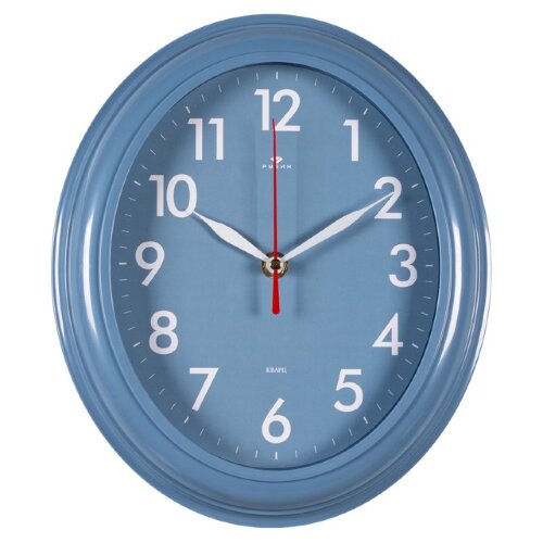 2623-012 (10) Часы настенные овал 22,5х26,5см, кор [01106731] 2623-012 (10) Часы настенные овал 22,5х26,5см, корпус синий "Легкость" Рубин