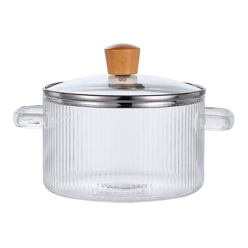 568080-РСВ (в уп.1шт.) - Кастрюля стеклянная термо [01111132] 568080-РСВ (в уп.1шт.) - Кастрюля стеклянная термостойкая 1,6л, D=18см с крышкой, в подарочной упаковке арт.MFK08361, материал: термостойкое стекло, нержавеющая сталь, дерево.