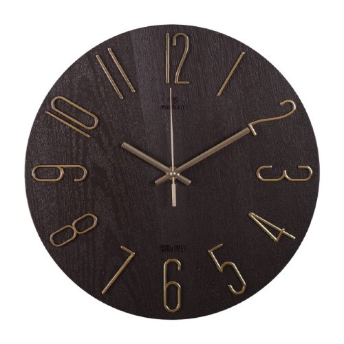 3010-003 (в кор.10шт.) - Часы настенные круг d=30с [01105343] 3010-003 (в кор.10шт.) - Часы настенные круг d=30см, корпус коричневый+золото "Классика" "Рубин", механизм с плавным ходом, пальчиковая батарейка"АА", материал: пластик, металл.